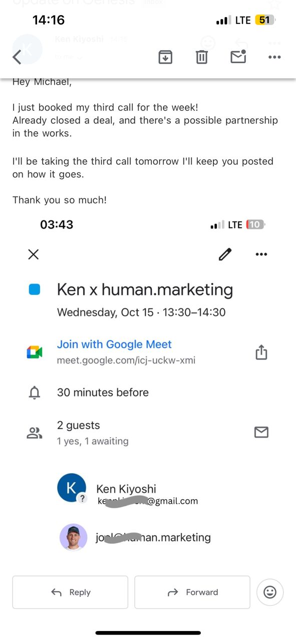 After Genesis: Booked call confirmed